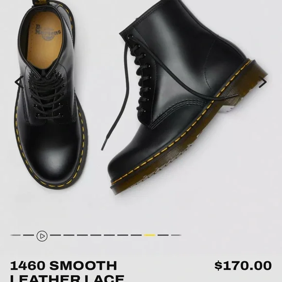 Dr. Martens 1460 Black Leather Boots Size 8 - Picture 6 of 13